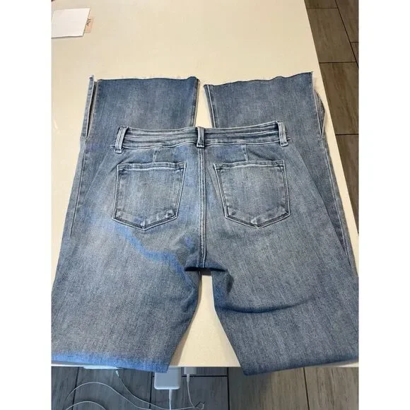 Kancan Selena Light Wash Mid Rise Flare Jeans with Raw Hem size 9/28 - Picture 13 of 13